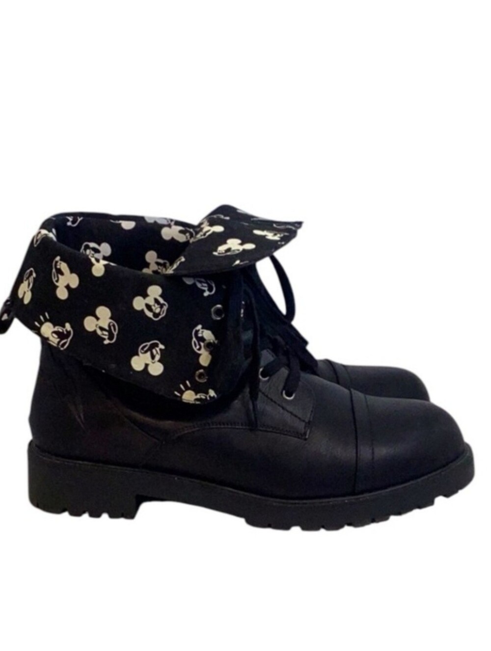 💚 Torrid Black Boots with Mickey Mouse Detail, Size 12.